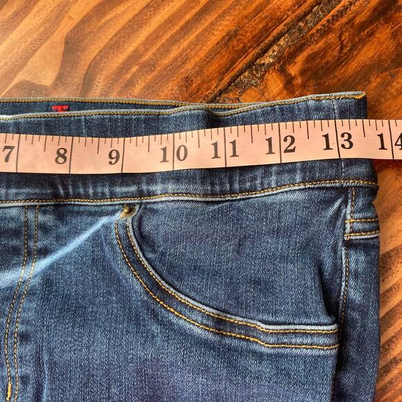 Spanx Distressed Ankle Skinny Jeans Medium Wash Pull On Size Medium - Picture 9 of 16